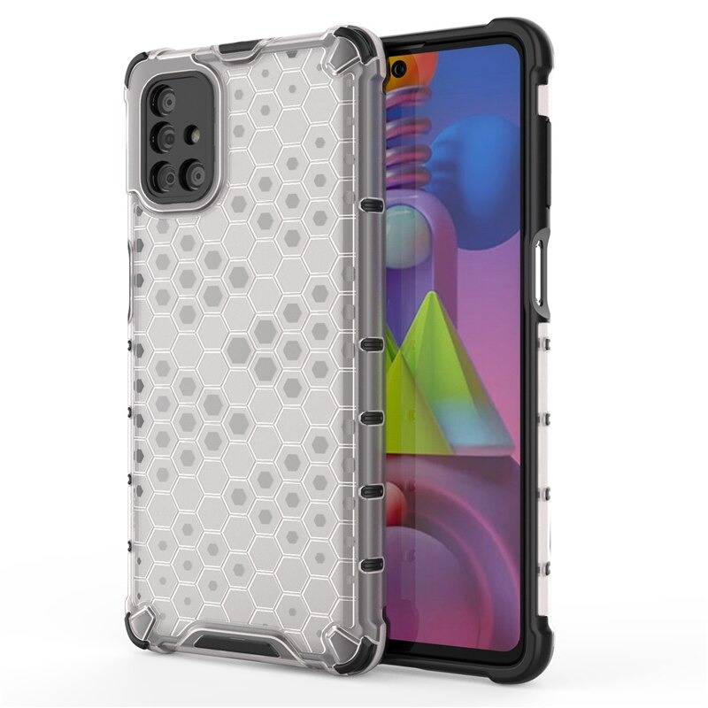 เคส Samsung Galaxy M51 #เคสฝาหลังกันกระแทก Honeycomb Shock Absorber TPU + PC + Silicone Hybrid