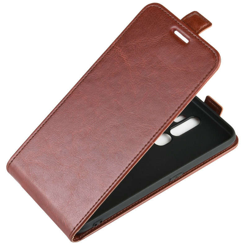 เคส Oppo A9 2020/A5 (2020) #เคสฝาพับแนวตั้งหนัง PU ผิวหนังม้า Crazy Horse Skin Leather