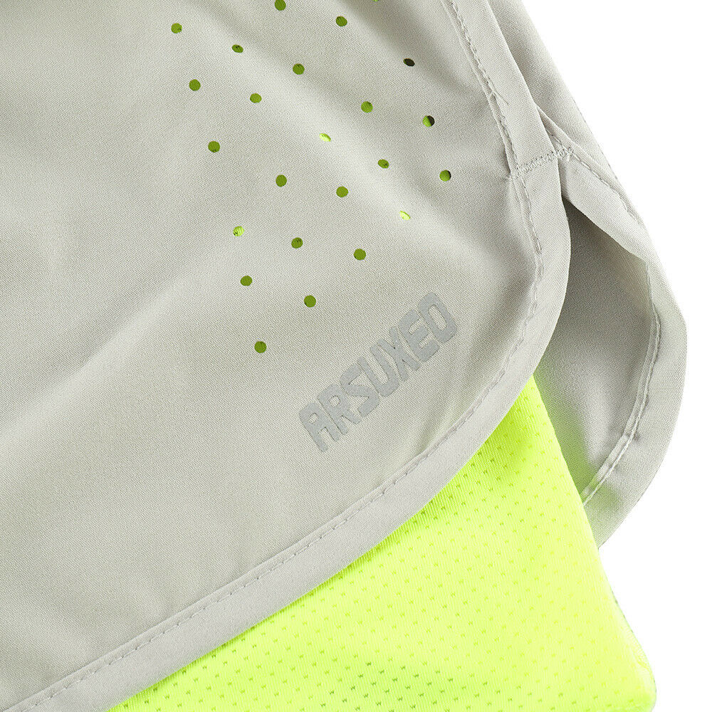 กางเกงวิ่ง ขาสั้นผู้หญิง 2-in-1 มีซับใน มีซิปกระเป๋าหลัง ARSUXEO (G7)