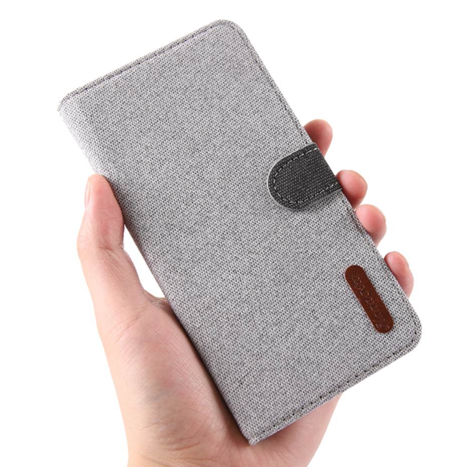 Case Samsung Galaxy A10 #เคสฝาพับหนัง PU เคลือบผิวผ้า Linen Fabric PU Leather Card Storage Phone Case