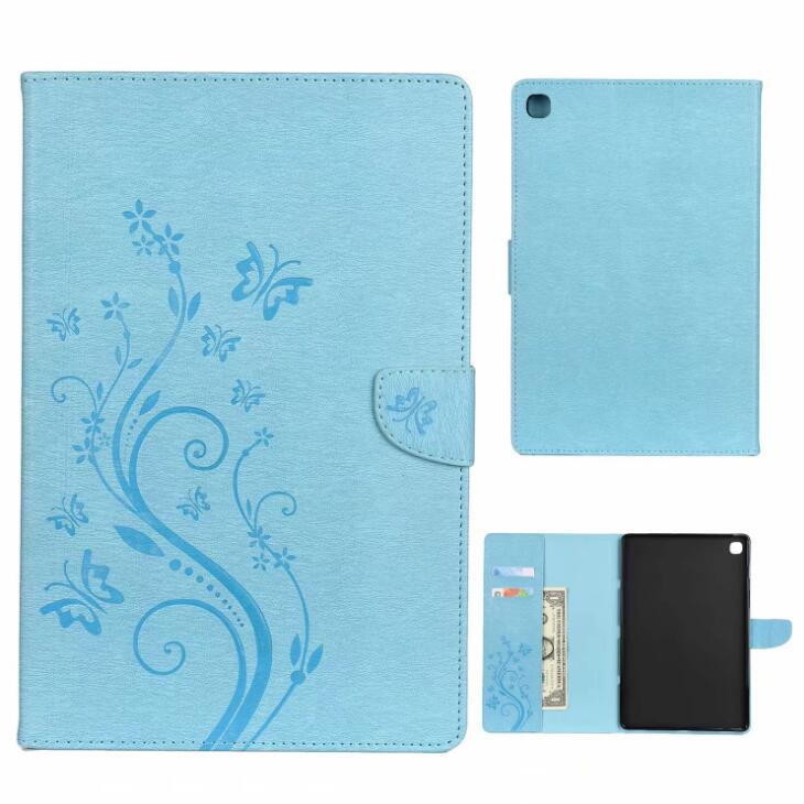 เคส Samsung Galaxy Tab A 10.1 (2019) SM-T510 SM-T515 #เคสฝาพับแบบกระเป๋าสตางค์ลายผีเสื้อลายดอกไม้