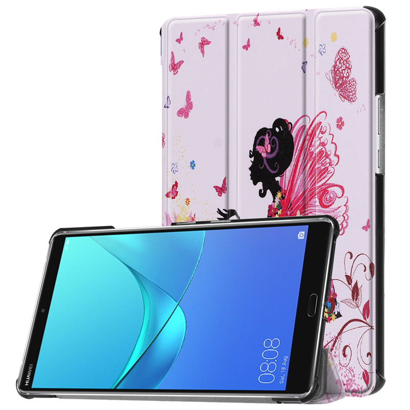 เคส Huawei MediaPad M5 8.4 นิ้ว #เคสฝาพับหนัง PU พิมพ์ลาย Patterned Tri-fold Stand Leather Smart Case