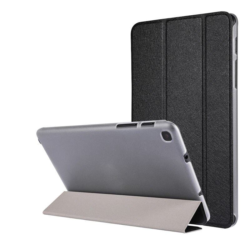 Case Samsung Galaxy Tab A 8 (2019) with S Pen P200 P205 #เคสฝาพับหนัง PU พับสามพับ Silk Texture Leather Stand Case