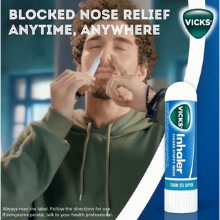 วิคส์ แบบดม กลิ่นหอม หายใจสะดวก Inhaler Provides Quick Relief from Blocked Nose 0.5 ml (Vicks®)