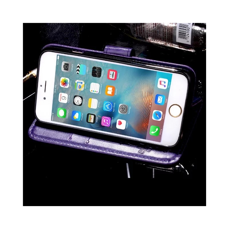 เคส iPhone 6s Plus 6 Plus #เคสฝาพับรูปแบบกระเป๋าสตางค์หนังลายดอกไม้ สวยงามทันสมัย