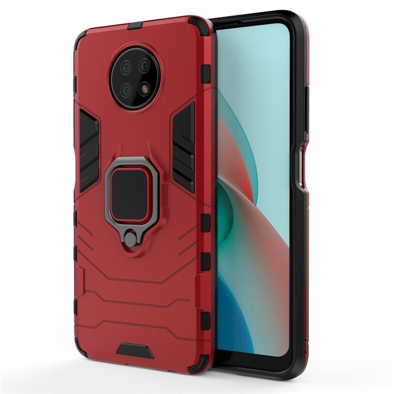 เคส Redmi Note 9T 5G #เคสฝาหลังพลาสติกแข็ง +TPU Hybrid Case มีแหวนสวมนิ้วโลหะ