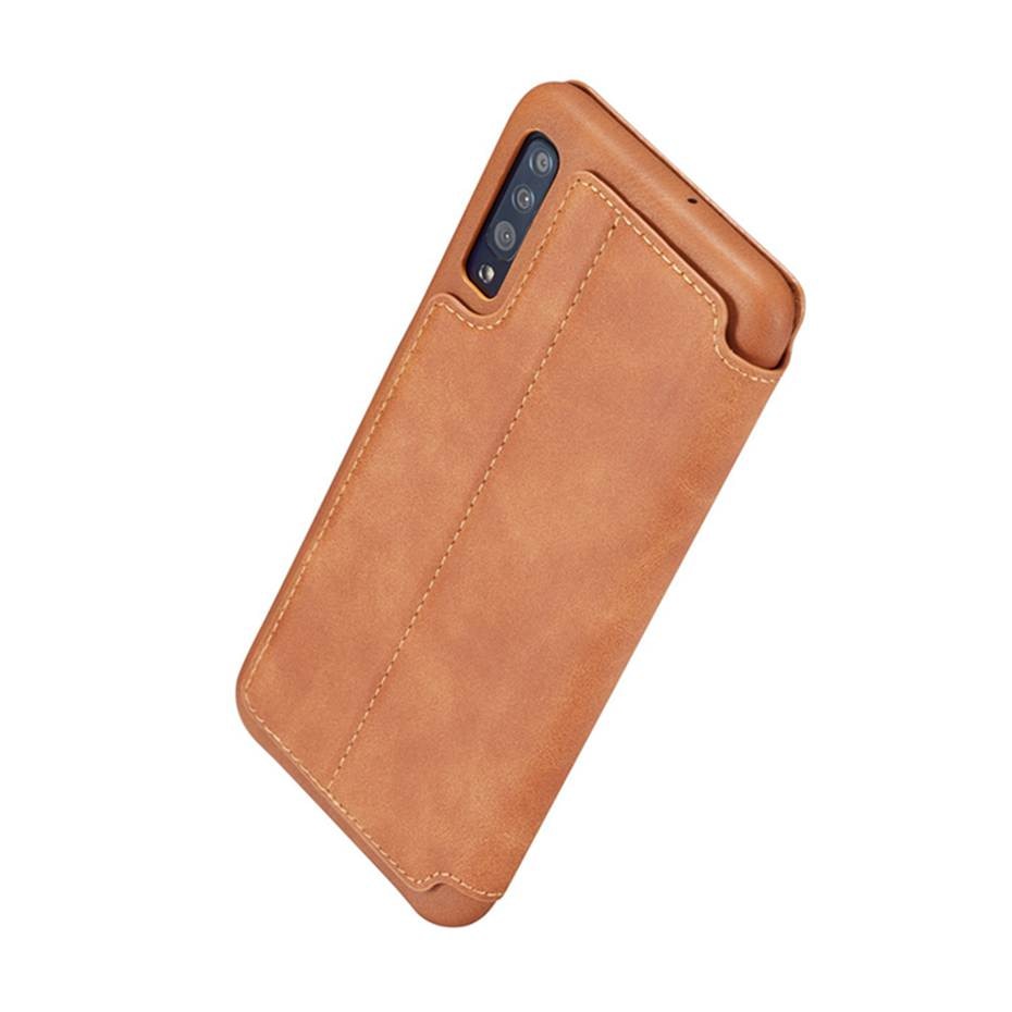 Case Samsung Galaxy A50 / A50s / A30s #เคสฝาพับหนัง PU มีช่องใส่บัตร LC.IMEEKE Retro Style Leather Card Holder