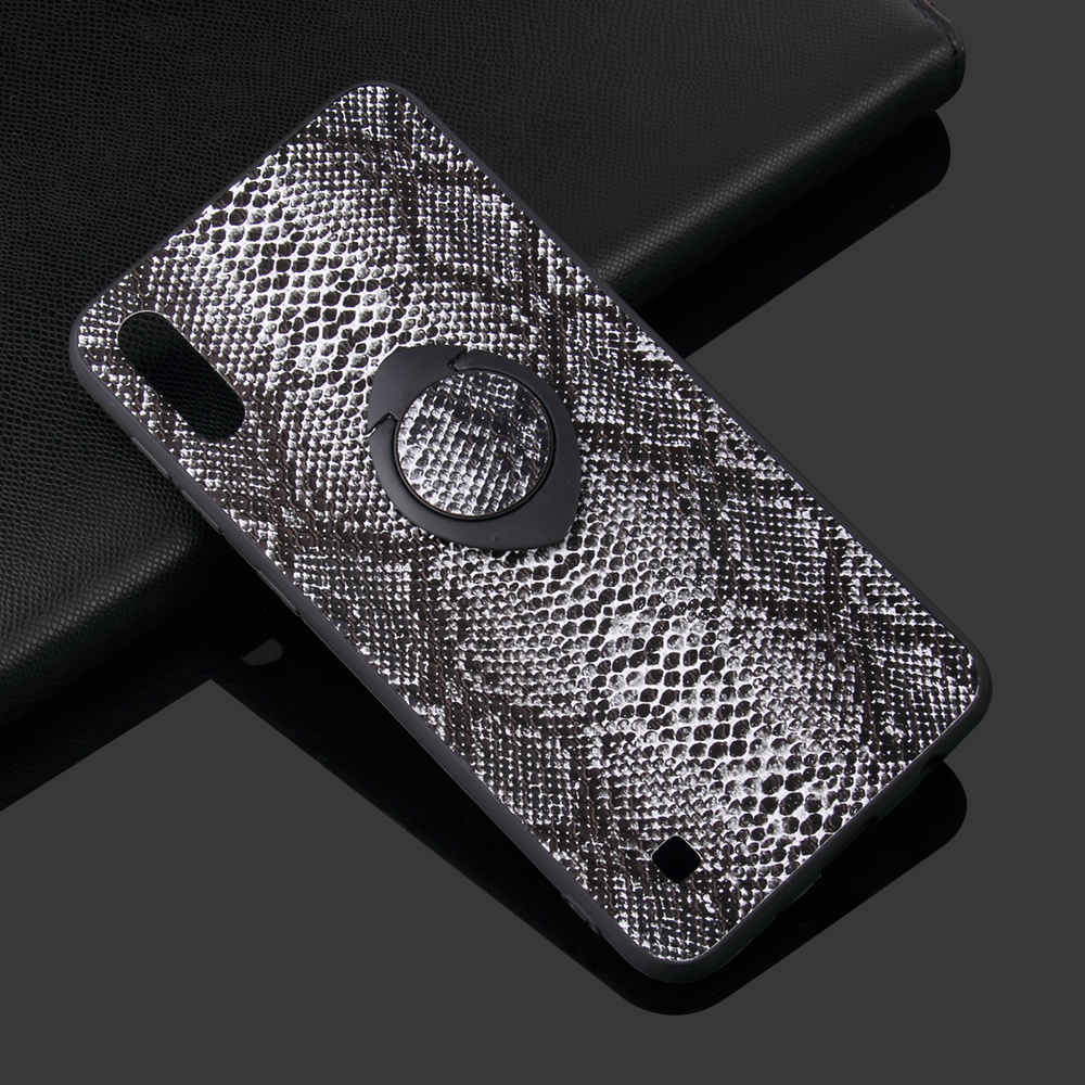 Case Samsung Galaxy A10 #เคสฝาหลังผิวเคลือบหนัง PU + TPU สำหรับพร้อมแหวนสวมนิ้ว