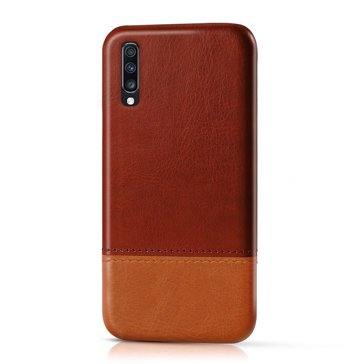 Case Samsung Galaxy A70 #เคสฝาหลังพลาสติกเคลือบหนัง PU สีทูโทน KSQ Bi-color Splicing Leather Phone