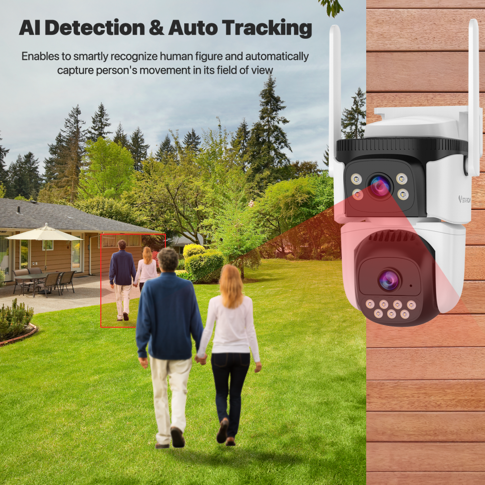 Vstarcam Vstarcam กล้องวงจรปิดภายนอก2เลนส์ รุ่นCS621DR คมชัด3ล้านพิกเซล ภาพคมชัดทั้งกลางวันกลางคืนมีWIFIในตัว ขาว