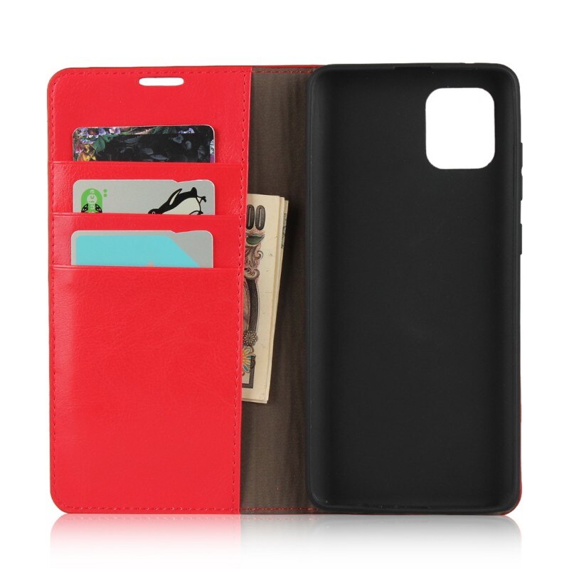 Case Samsung Galaxy Note 10 Lite #เคสฝาพับหนังแท้แบบกระเป๋าสตางค์คุณภาพดี Crazy Horse Genuine Leather Cover