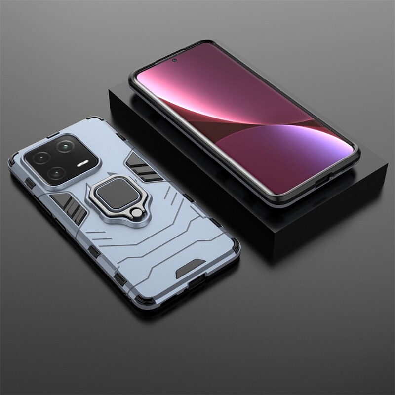 เคส Xiaomi 13 Pro#เคสฝาหลังพลาสติกแข็ง +TPU Hybrid Case มีแหวนสวมนิ้วโลหะ