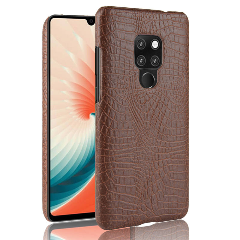 Case Huawei Mate 20 #เคสฝาหลังพลาสติกแข็งเคลือบหนัง PU ลายผิวหนังจระเข้
