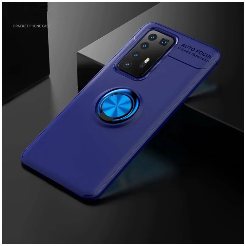 Case Huawei P40 #เคสฝาหลัง TPU Finger Ring Kickstand (แผ่นโลหะแบบ Built-in)