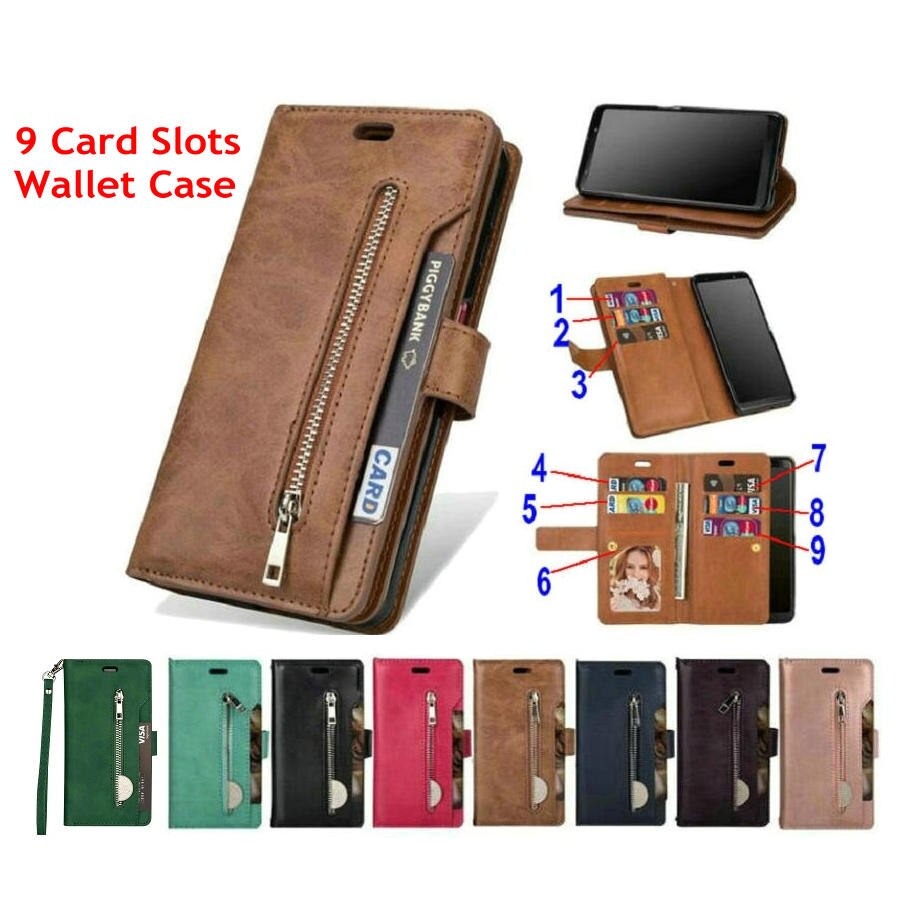 Case Huawei P40 Pro #เคสฝาพับแบบกระเป๋าสตางค์ช่องใส่บัตรหลายช่อง Multi-slot Wallet Zippered Leather พร้อมสายคล้อง
