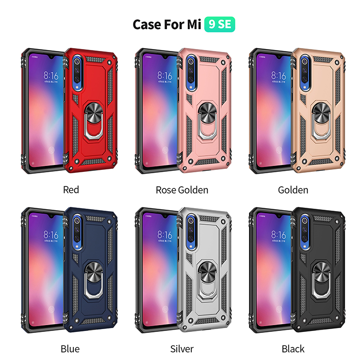 เคส Xiaomi Mi 9 SE #เคสฝาหลัง Hybrid TPU+PC มีแหวนสวมนิ้ว