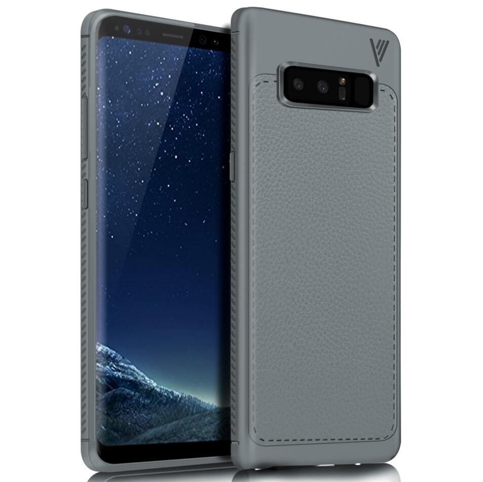 Case Samsung Galaxy Note 8 N950 #เคสฝาหลัง TPU ลายหนัง PU ผิวลิ้นจี่ คุณภาพดี