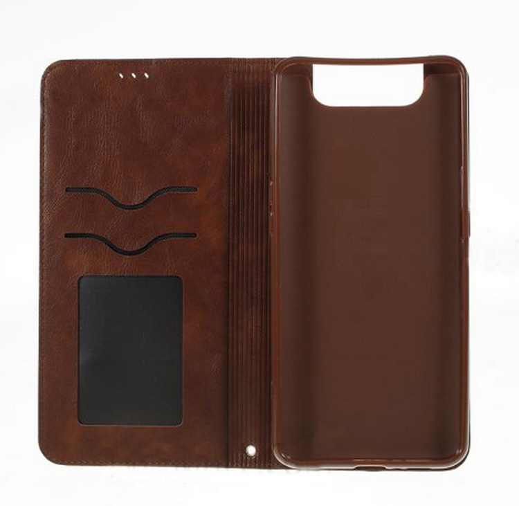 Case Samsung Galaxy A80 #เคสฝาพับ AZNS สไตล์ย้อนหนัง PU มีช่องเสียบการ์ด