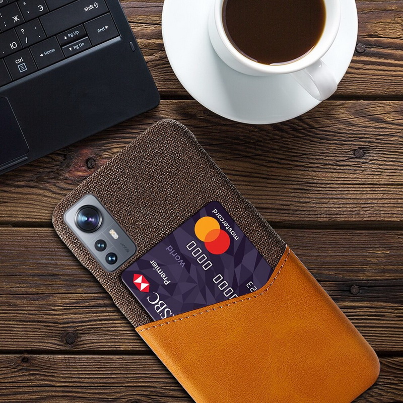 เคส Xiaomi 12 Pro #เคสฝาหลัง Hybrid Protective มีช่องเสียบการ์ด Card Slot PC + PU Leather + Cloth