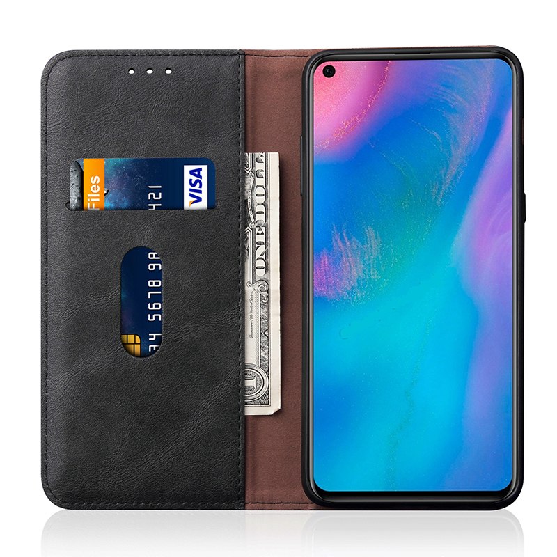 Case Huawei P30 Pro #เคสฝาพับหนัง PU Crazy Horse Texture Retro Leather Auto-absorbed Wallet คุณภาพดี