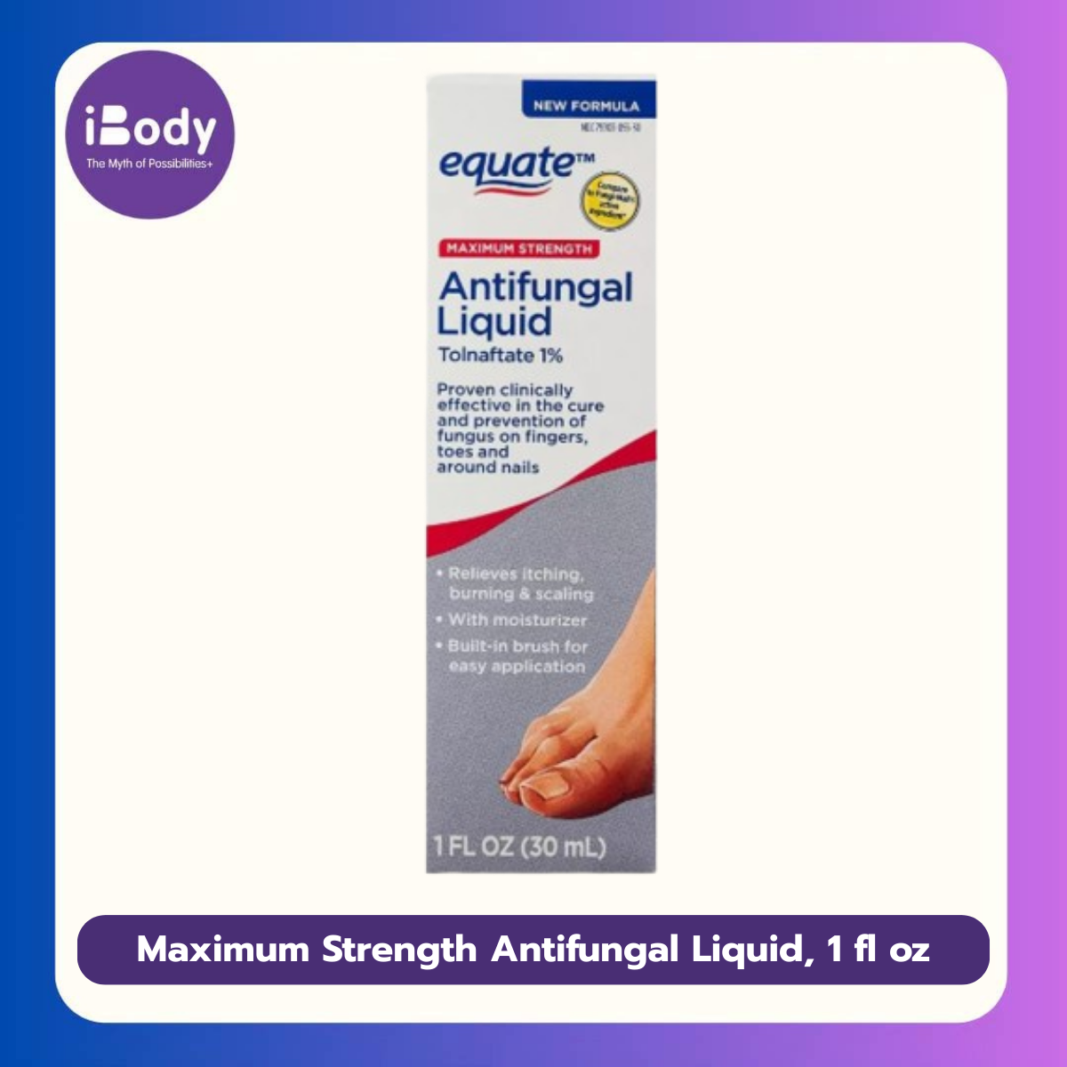 80% Sale!!!EXP.06/2025 Equate® Maximum Strength Antifungal Liquid 30ml