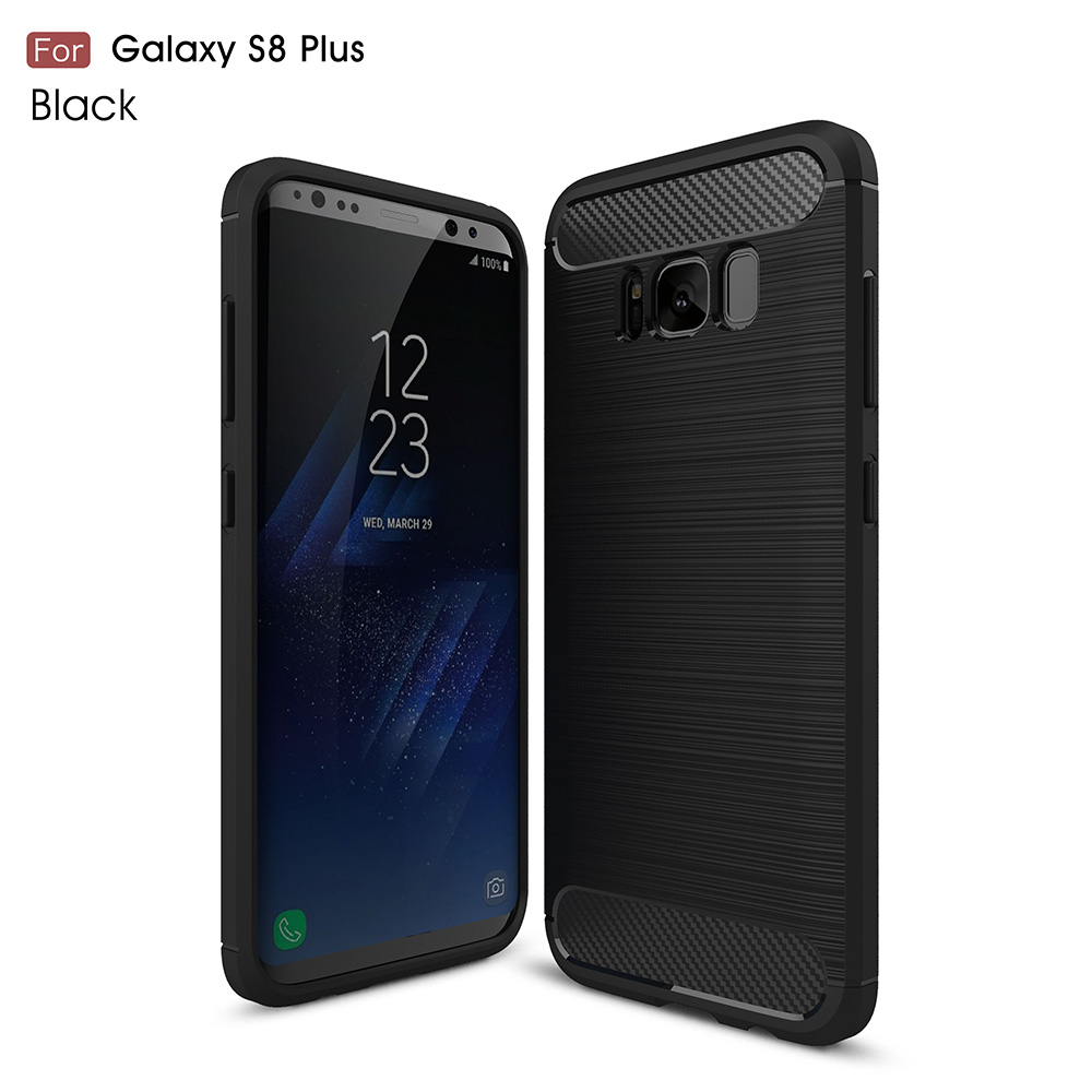 Case Samsung Galaxy S8 Plus ตกแต่งด้วยคาร์บอนไฟเบอร์ - สีดำ พร้อมส่ง