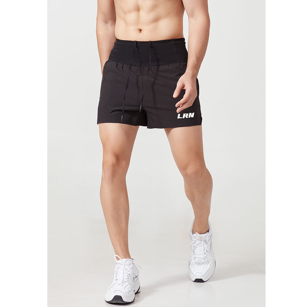 กางเกงวิ่งขาสั้น วิ่งเทรล 3" มีซัปใน มีกระเป๋าใส่ของที่รอบเอวในตัว โลโก้เรืองแสง (F27)