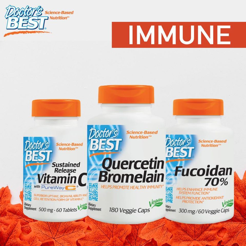 Doctor's Best® Quercetin Bromelain 180 Veggie Caps เสริมภูมิต้านทาน เควอซิทิน โบรมีเลน