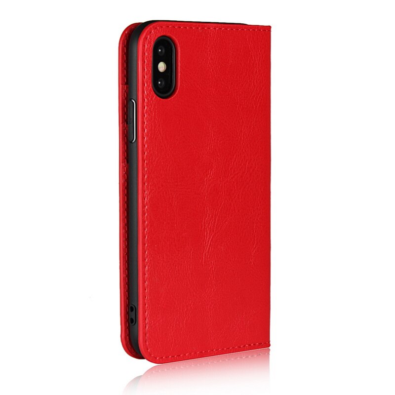 Case iphone x #เคสฝาพับแบบกระเป๋าสตางค์คุณภาพดี Crazy Horse Genuine Leather Cover
