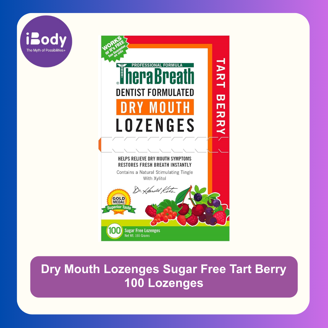 TheraBreath® Dry Mouth Lozenges Sugar Free Tart Berry 100 Lozenges เม็ดอมดับกลิ่นปาก รสเบอร์รี่