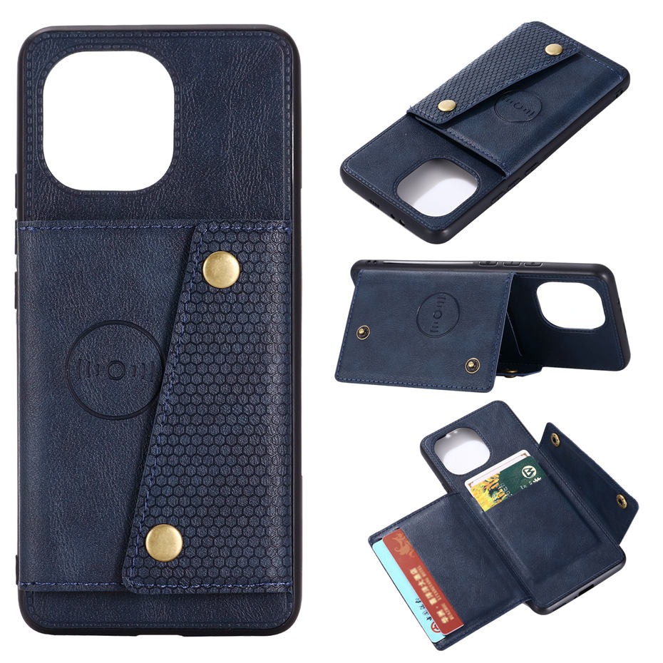 เคส Xiaomi Mi 11 #เคสแบบฝาหลัง TPU เคลือบหนัง PU มีแผ่นโลหะช่องเก็บบัตร PU Leather Coated TPU Card Holder Magnetic Kickstand