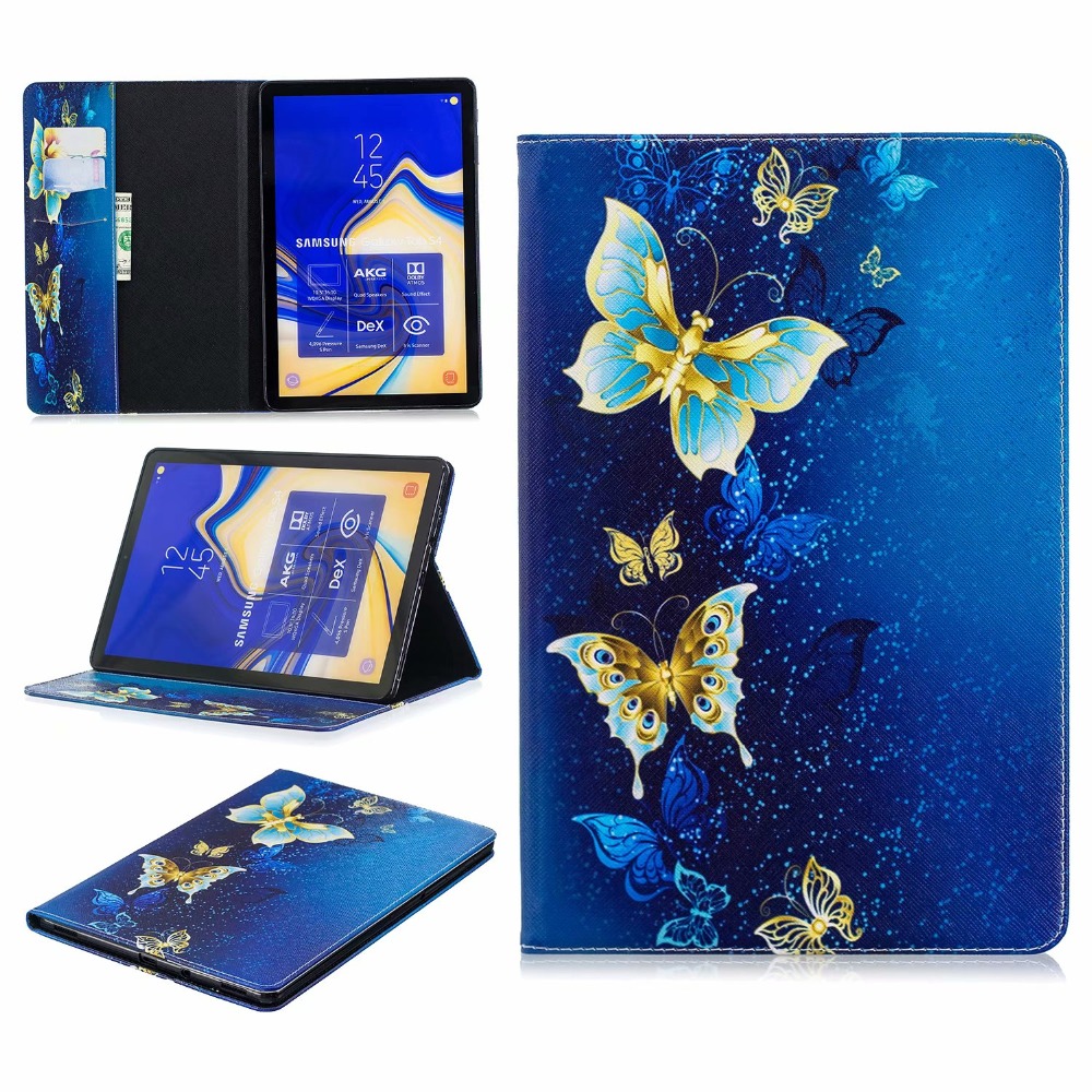 เคส Samsung Galaxy Tab A 10.5 (2018) T590 T595 #เคสฝาพับสไตล์กระเป๋าสตางค์พิมพ์ลายสวยๆ Pattern Printing Magnetic Leather