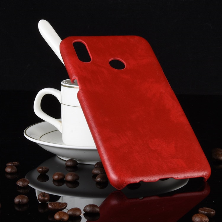 เคส Realme 3 Pro #เคสฝาหลังพลาสติกแข็งเคลือบหนัง PU ลายผิวลิ้นจี่ Litchi Skin Leather Coated