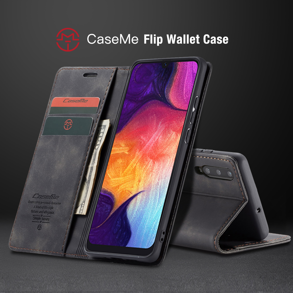 Case Samsung Galaxy A50 / A50s / A30s #เคสฝาพับหนังกระเป๋าสตางค์ CASEME Auto-absorbed Leather Wallet
