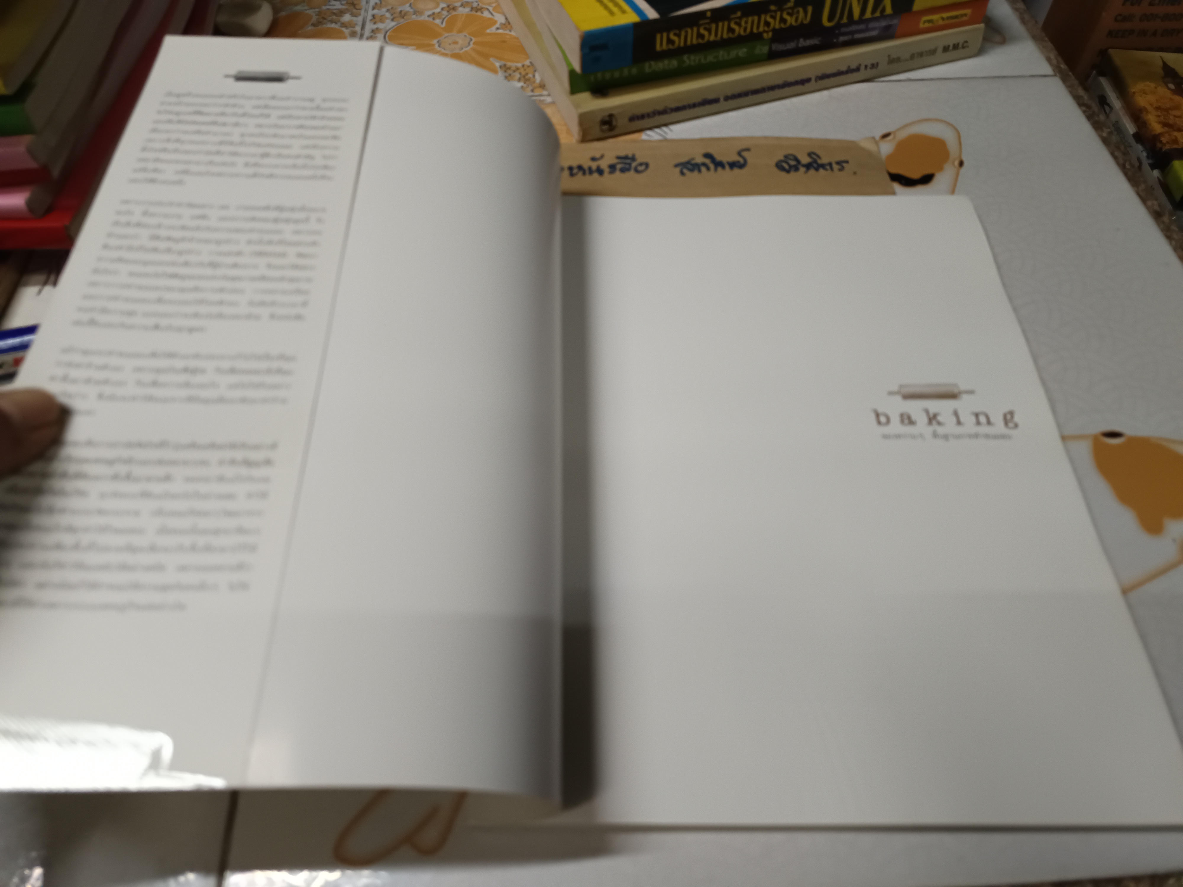 Baking ของหวานๆ พื้นฐานการทำขนมอบ โดย เศรษฐพงศ์ เผ่าวัฒนา พิมพ์ครั้งที่ 4/2548 สนพ.บ้านและสวน