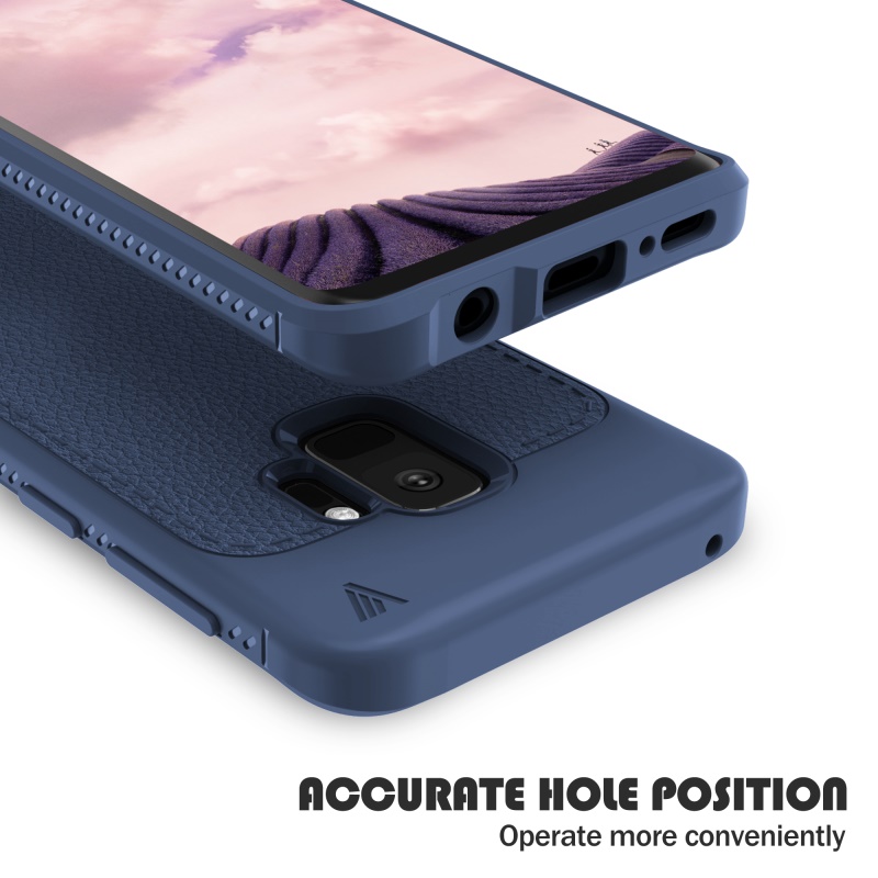 Case Samsung Galaxy S9 IVSO Gentry Series #เคสฝาหลัง TPU ลายผิวเคลือบหนัง PU - สีดำ พร้อมส่ง
