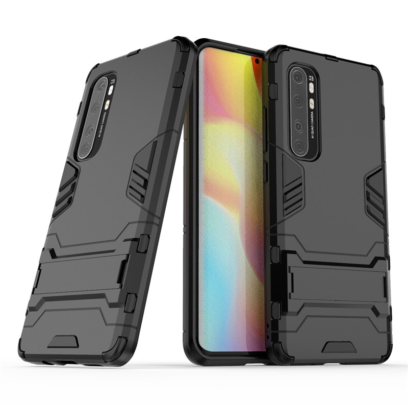 Case Xiaomi Mi Note 10 Lite #เคสฝาหลังพลาสติก ไฮบริด TPU + Kickstand