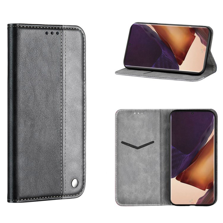 เคส Samsung Galaxy Note 20 Ultra / Note 20 Ultra 5G #เคสฝาพับปกหนัง PU แบบกระเป๋าสตางค์สีทูโทน Retro PU Leather Card Slot Cover