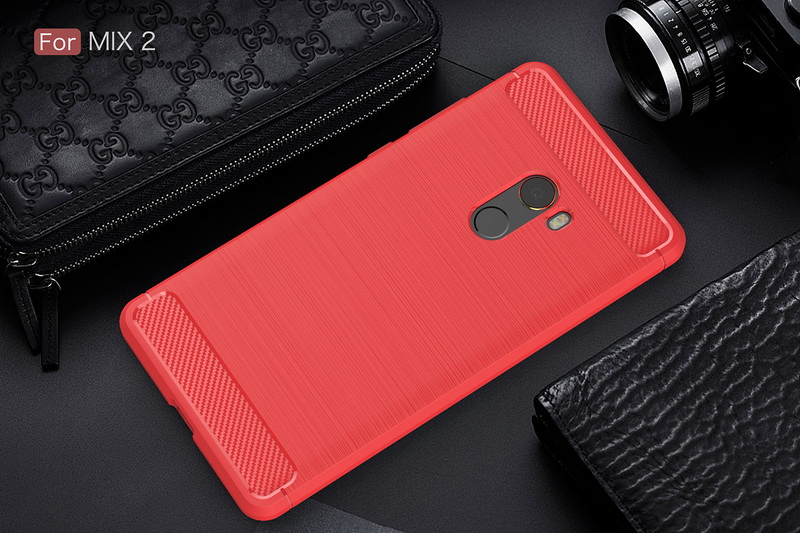 Case Xiaomi Mi Mix 2 #เคสฝาหลัง Brushed Carbon Fiber TPU สวยงามทันสมัย