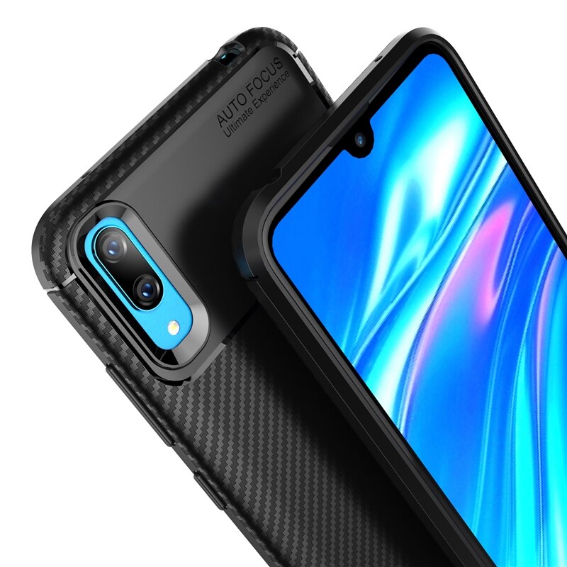 Case Huawei Y7 2019 #เคสฝาหลังนิ่ม Carbon Fiber Anti-drop TPU Protection
