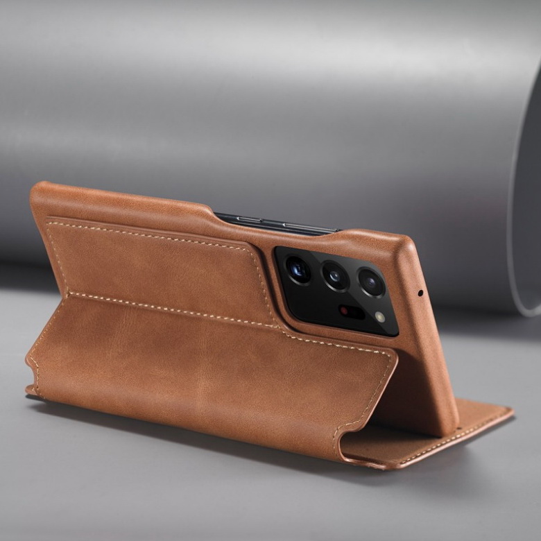 Case Samsung Galaxy Note 20 Ultra / Note 20 Ultra 5G #เคสฝาพับหนัง PU มีช่องใส่บัตร LC.IMEEKE Retro Style Leather Card Holder