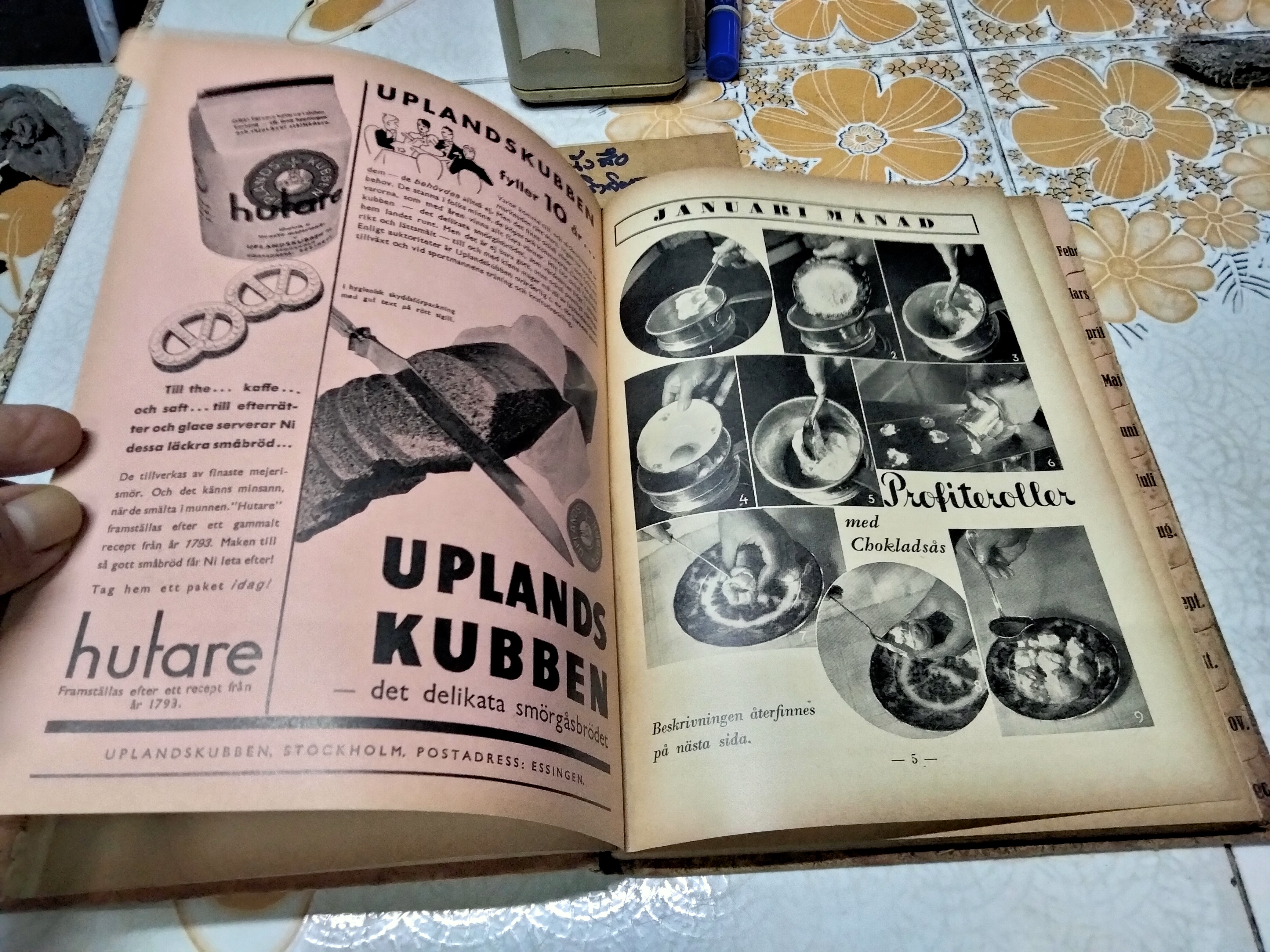 Husmoderns Köksalmanack Ideal almanackan, 1936 หนังสือแม่บ้านการเรือน ฉบับภาษาสวีเดน พิมพ์ พ.ศ. 2479 **สินค้าหมด**