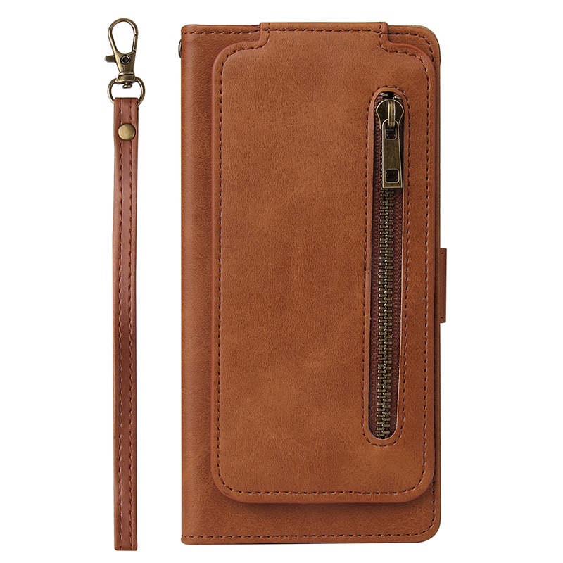 Case Samsung Galaxy Note 20 Ultra / Note 20 Ultra 5G #เคสฝาพับแบบกระเป๋าสตางค์ช่องใส่บัตรหลายช่อง Multi-slot Wallet Zippered Leather พร้อมสายคล้อง