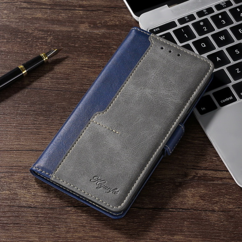 เคส Samsung Galaxy A30/A20 #เคสฝาพับปกหนังสไตล์วินเทจแบบกระเป๋าสตางค์ออกแบบสีทูโทน Flip Leather Case