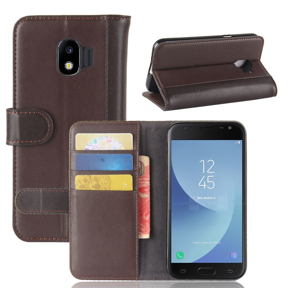 เคส Samsung Galaxy J2 Pro 2018 5นิ้ว #เคสฝาพับสไตล์กระเป๋าสตางค์หนังแท้แยกมีช่องเสียบบัตรคุณภาพดี