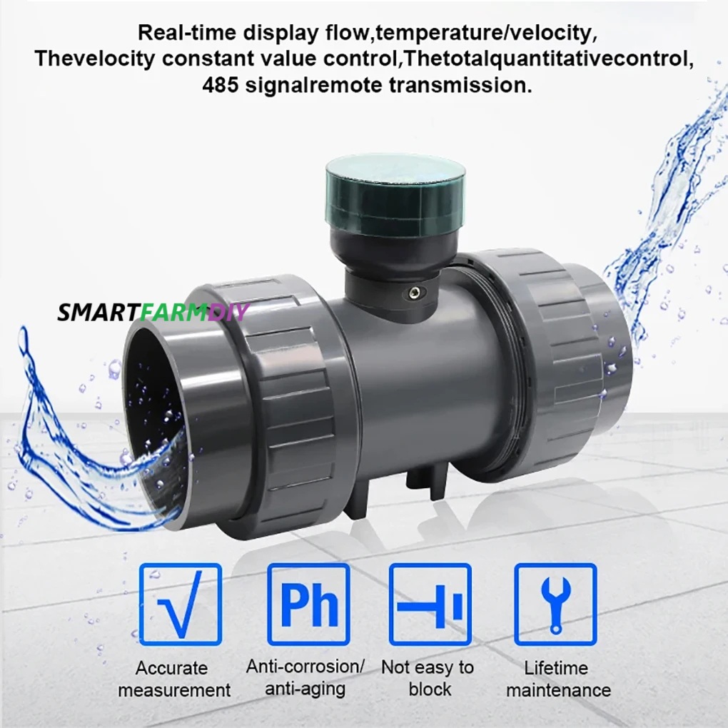 RS485 ดิจิตอลจอแสดงผล Flow Meter UPVC Water