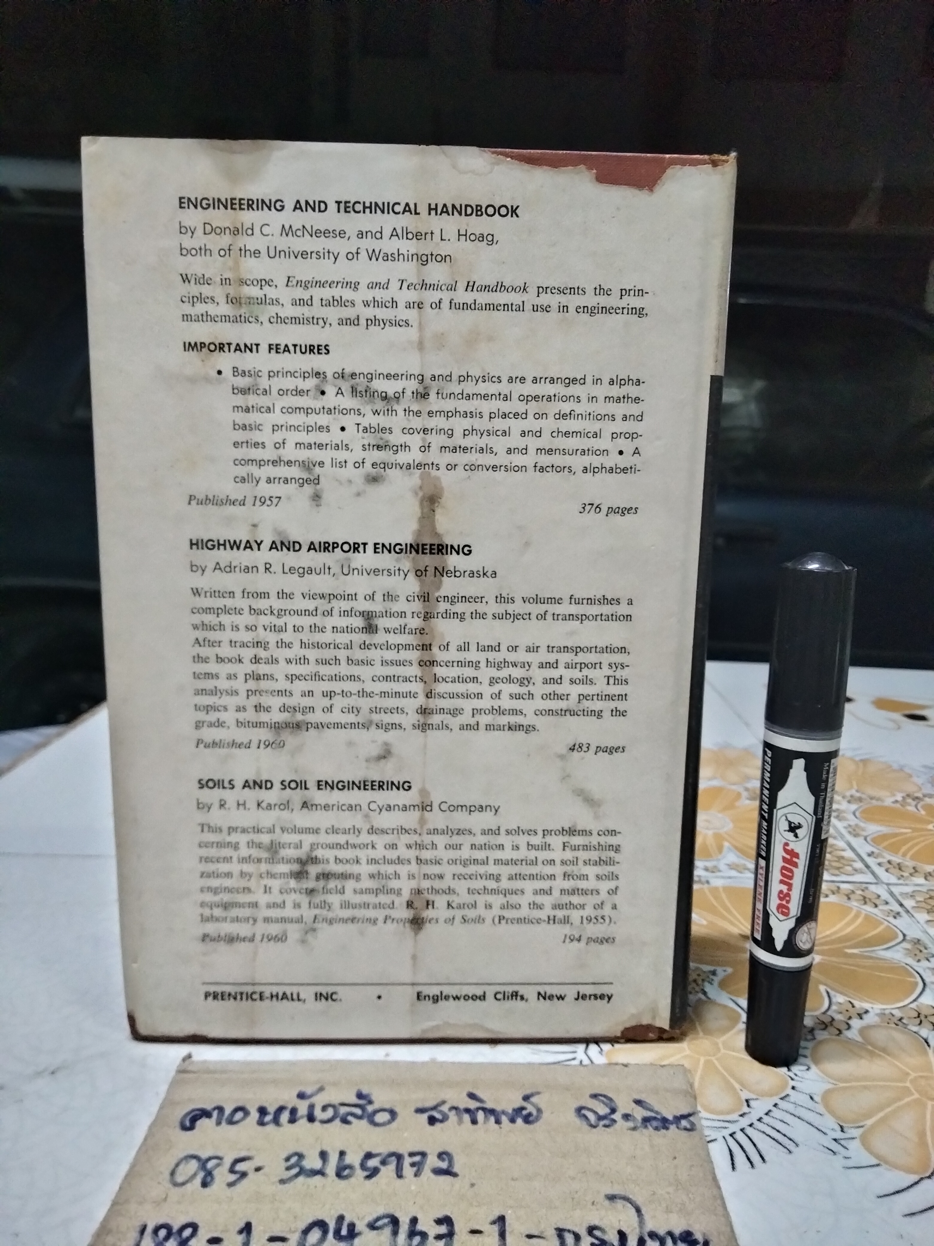 Measurements for Engineering and other surveys , Michael V. Smirnoff, 2nd 1962 ... civil engineering and engineering mechanics series