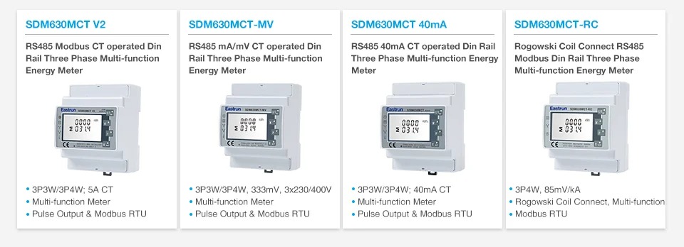 พาวเวอร์มิเตอร์ SDM630MCT-OCS ETL Listed Three Phase Three Wire Rogowski Coil Energy Meter