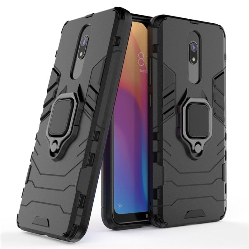 Case Xiaomi Redmi 8A #เคสฝาหลังพลาสติกแข็ง +TPU Hybrid Case มีแหวนสวมนิ้วโลหะ