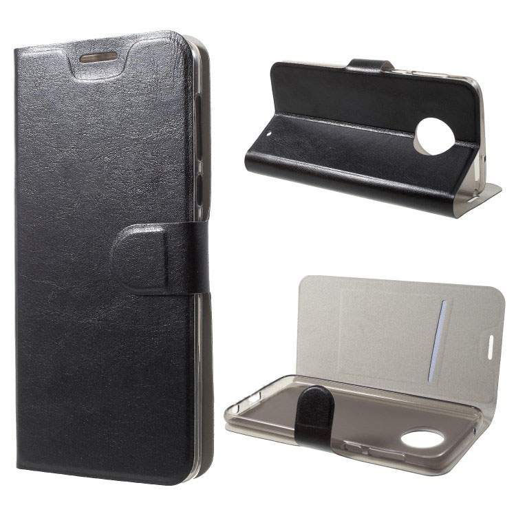Case Moto G6 Plus #เคสฝาพับหนัง PU ผิวหนังม้าปกเสริมแผ่นเหล็กมีช่องใส่บัตรคุณภาพดี